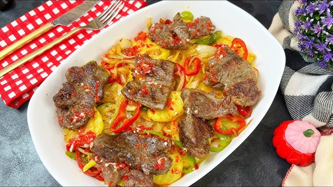 شرحات لحم مع البطاطا